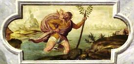 Св.Христофор с ребёнком переходит реку
