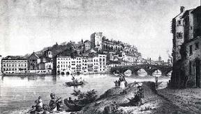 Мост Понте Пьетра в XIX веке