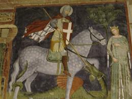Фреска Св. Георгий спасает принцессу, церковь Св. Зенона