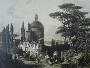Церковь Сан Микеле на гравюре 1850 года