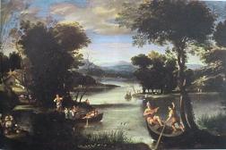 Доменико Дзампьери, Доменикино, Пейзаж с лодками, 1603-05