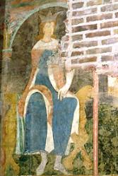 Федерико II на троне, фреска в Башне аббатства Св.Зенона в Вероне