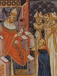Миниатюра из Декретов Папы Григория IX с изображением Основания инквизиции в 1232 году