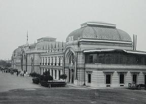 Вокзал Порта Нуова, фото 1930, DUX на фасаде в честь приезда Муссолини