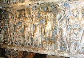 Нижний ряд барельефа на саркофаге Св. Симеона и Иуды