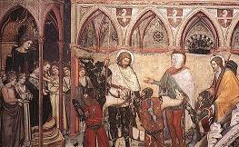 Фреска Алтикьеро 1370г. Святые представляют семью Кавалли Мадонне