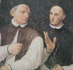 Епископы Теобальд II и Бернардо на фреске Брузасорци во Дворце Епископов в Вероне