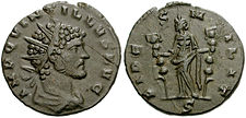 монета Миланского двора, Квинтилло, 270 год, 2 выпуск, буква S - вторая мастерская