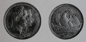 Коронация Наполеона и Жозефины, 1804год, серебро, диам.35мм 