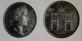 Париж Триумфальная Арка, 1806. серебро, диам.40мм