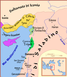 Владения Саладино в 1190 году до 3 Крестового Похода
