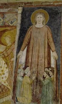 Фреска Мадонна Милосердия в Базилике СвюЗенона в Вероне, 1 половина 14 века