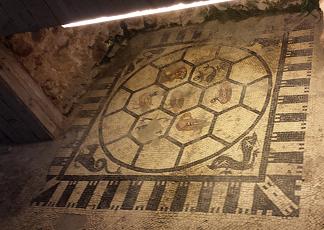 Римская мозаика вместо гаража во Дворе Трибунала