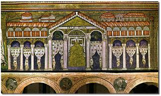 Дворец Теодорико в Равенне на мозаике в церкви