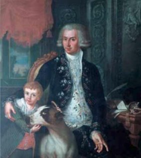 Граф Гомберто Джусти с сыном Карло, 1796 год, Агостино Уголини