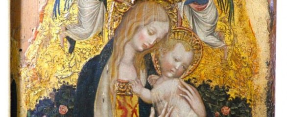 Мадонна с младенцем, деталь картины Пизанелло