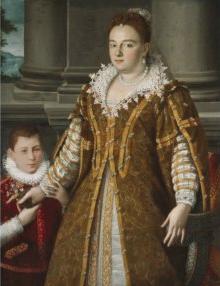 Герцогиня Флоренции Бьянка Капелло с сыном Антонио Медичи