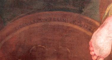 Подпись Перини и дата на полотне во Дворце Джусти 