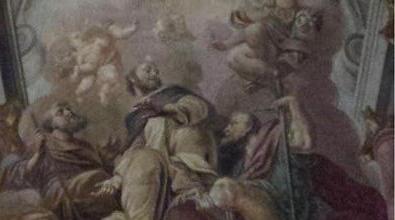 Св.Доменико во славе - фреска Перини на потолке церкви Св.Луки