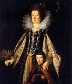 Портрет Марии Австрийской с сыном Фердинандо 2 Медичи