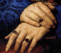 Кольца жены Дони - Маддалены Строцци на портрете работы Рафаэля