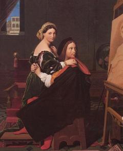 Рафаэль с возлюбленной, французский художник Ингрес (1780-1867)