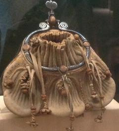 Мужская сумка-скарселла, 15 век, восемь карманов, кожа, металл