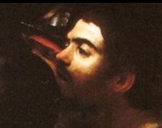 Автопортрет Караваджо на картине Поцелуй Иуды