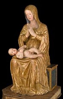 Мадонна с младенцем, деревянная статуя
