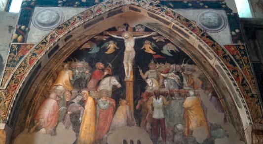 Распятие, аррт. Туроне ди максио, 1360 год, церковь Сан Фермо, Верона