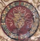 Герб Джулии Фарнезе состоит из гербов двух знатных семей - отца Фарнезе, 6 лилий и матери Каэтани